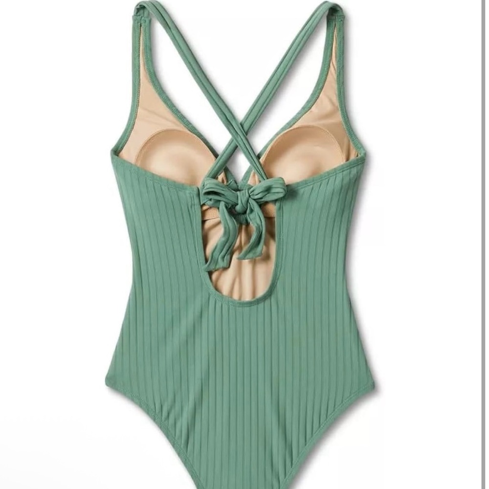 NWT Kona Sol Women's Wide Ribbed Ring Medium Coverage One Piece Swimsuit M - Picture 2 of 8